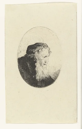 Oude man met baard by Ferdinand Bol, print, 1626-1680