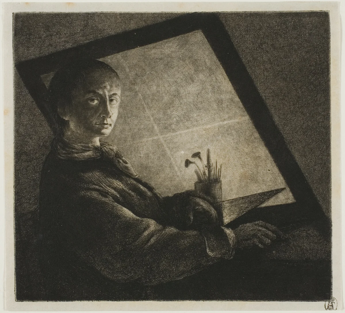 Self-Portrait by Jean Pierre Norblin, print, 1773-1783