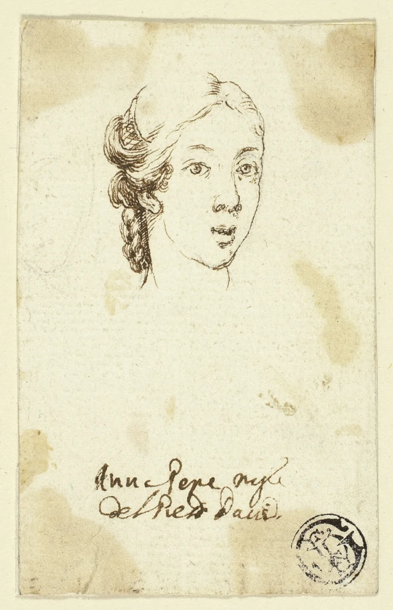 Female Portrait Head by Stefano della Bella, drawing, 1630-1664
