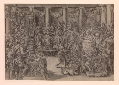 Banquet of Scipio by Antonio Fantuzzi, print, 1543