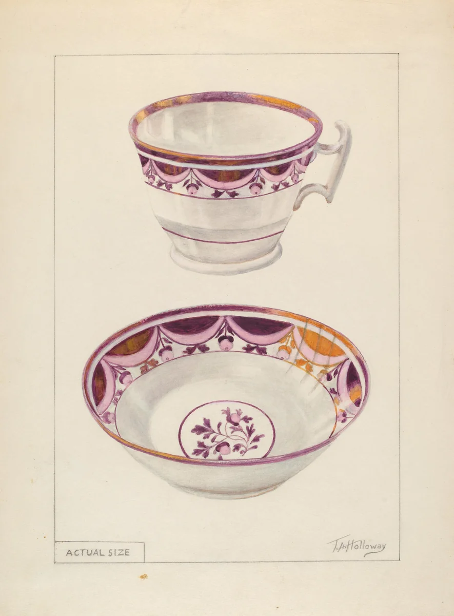 Cup and Saucer by Thomas Holloway, index of american design, 1936