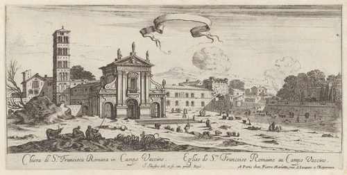 Chiesa di Sta Francisca Romana in Campo Vaccine by Israël Silvestre, print, 1640-1660