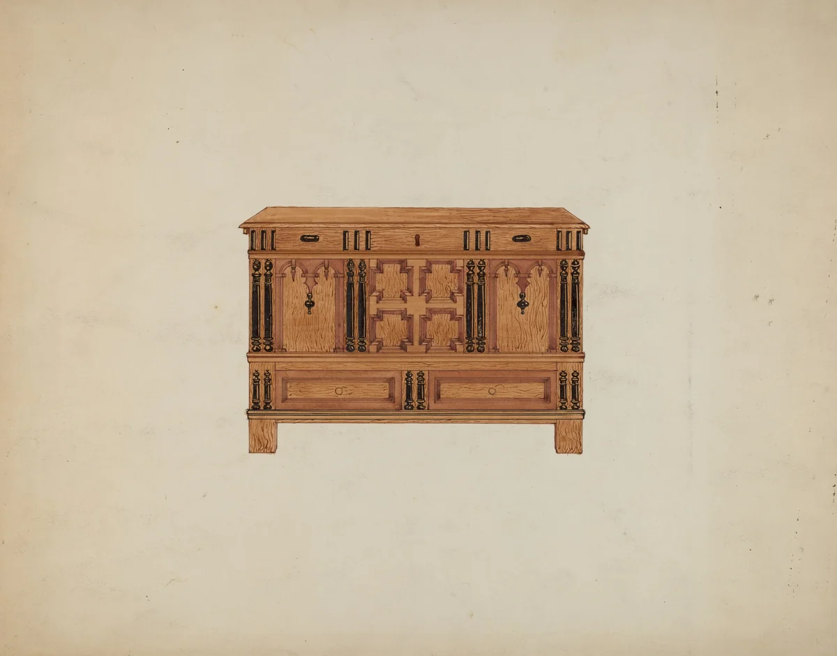 Chest with Two Drawers by Isabella Ruth Doerfler, index of american design, 1937