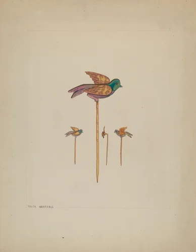 Bird Stick Pin by Tulita Westfall, index of american design, 1937