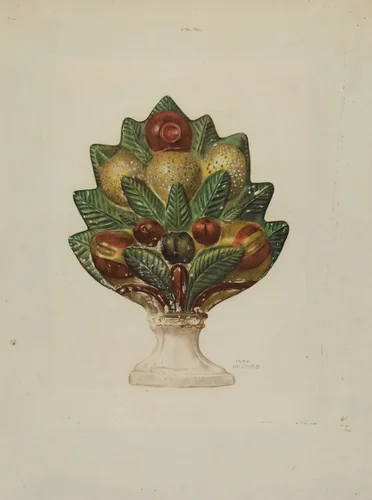 Pa. German Chalkware Mantel Ornament by Inez McCombs, index of american design, 1938