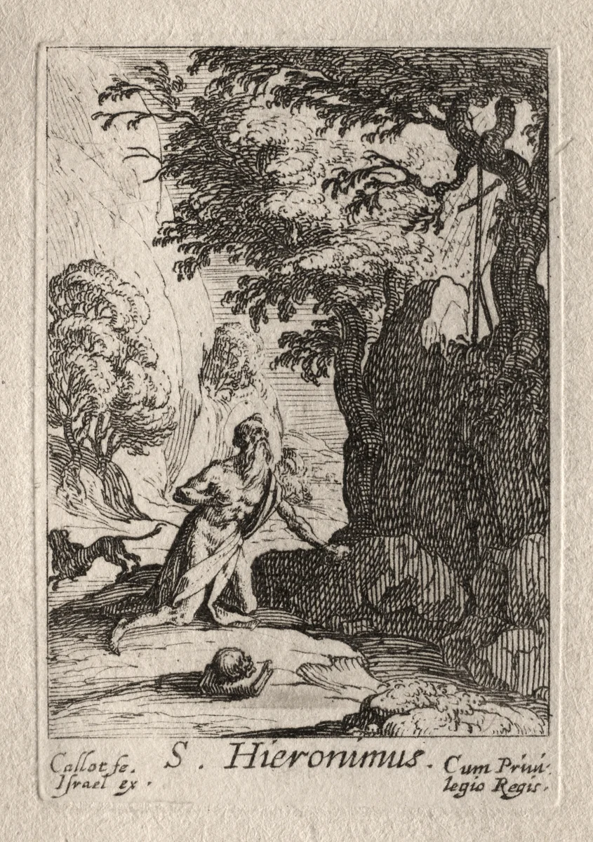 Les Penitents: St. Jérome by Jacques Callot, print, 1627-1637