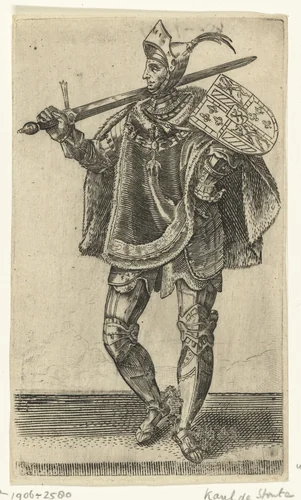 Portret van Karel de Stoute, hertog van Bourgondië by Adriaen Matham, print, 1620
