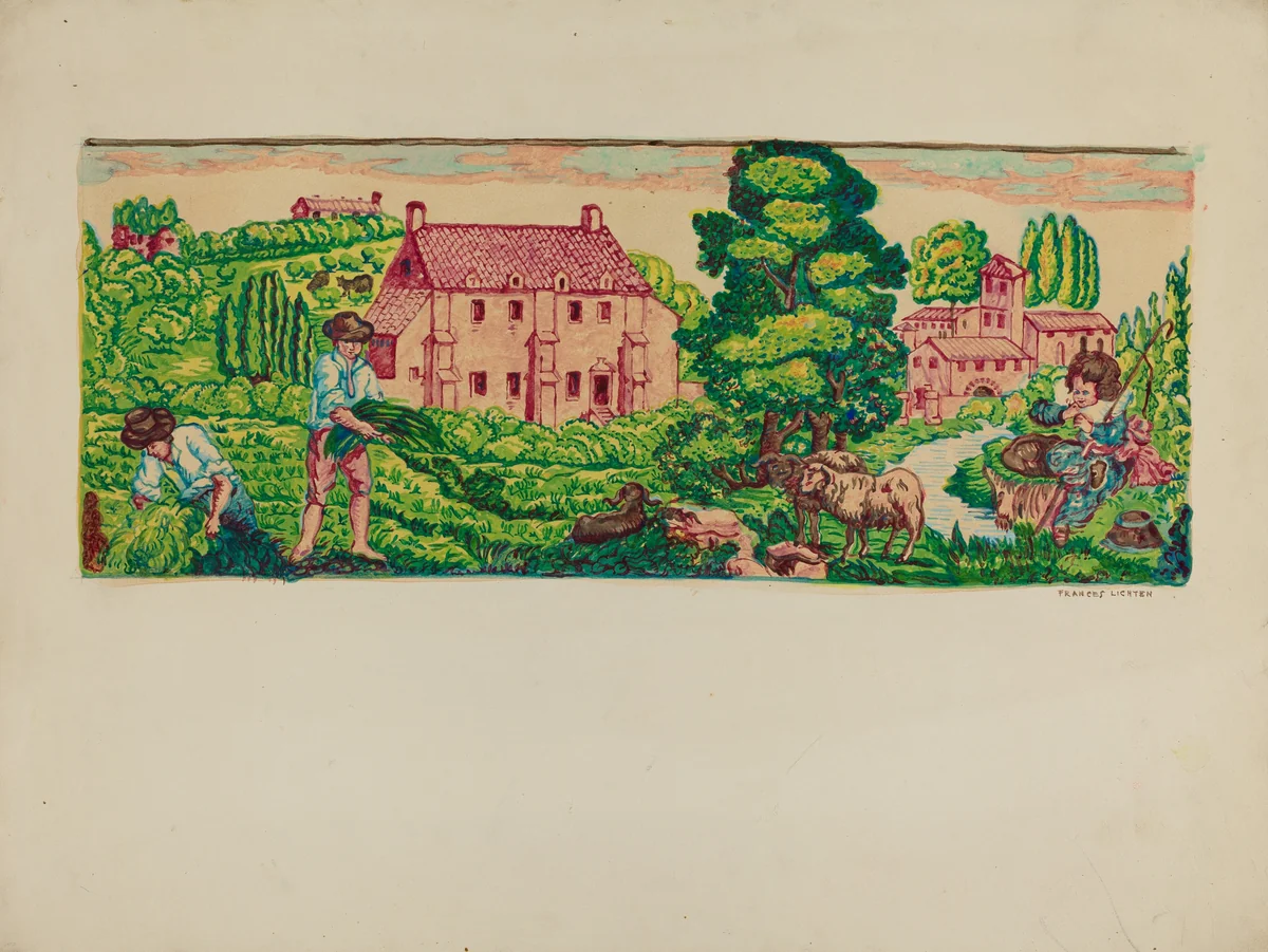 Wall Paper Border Design by Frances Lichten, index of american design, 1937