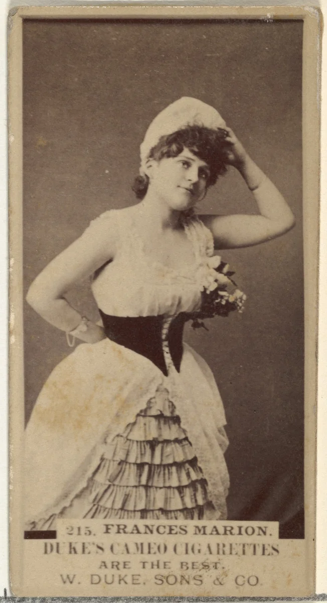 Card Number 215, Frances Marion, from the Actors and Actresses series (N145-5) issued by Duke Sons & Co. to promote Cameo Cigarettes by W. Duke, Sons & Co., photograph, 1880-1889