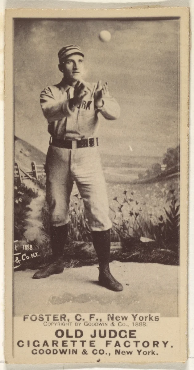 Elmer Ellsworth Foster, Center Field, New York, from the Old Judge series (N172) for Old Judge Cigarettes by Goodwin & Company, photograph, 1888