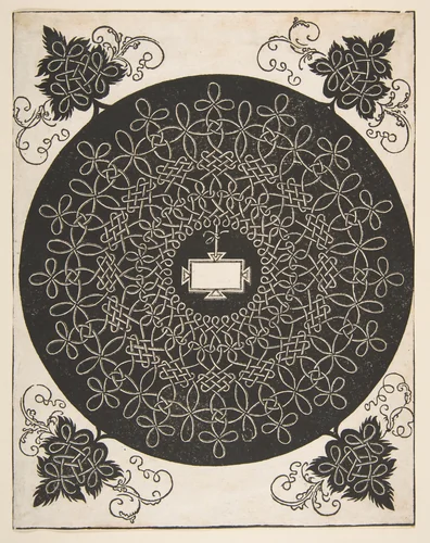 Embroidery Pattern with an Oblong Panel in its Center by Albrecht Dürer, print, 1500-1521