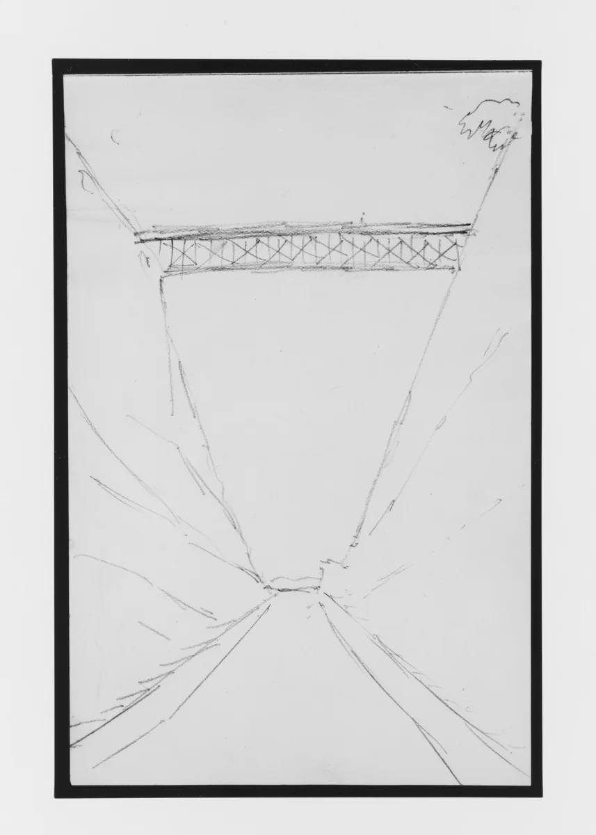Bridge Crossing a Perspective Road (from Sketchbook) by Mary Newbold Sargent, artwork, 1904