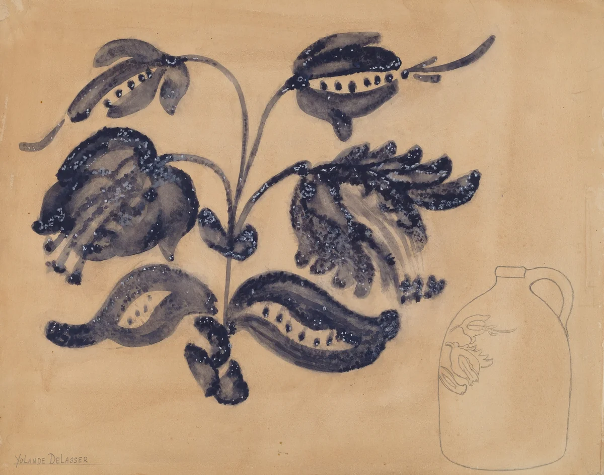 Jug by Yolande Delasser, index of american design, 1937