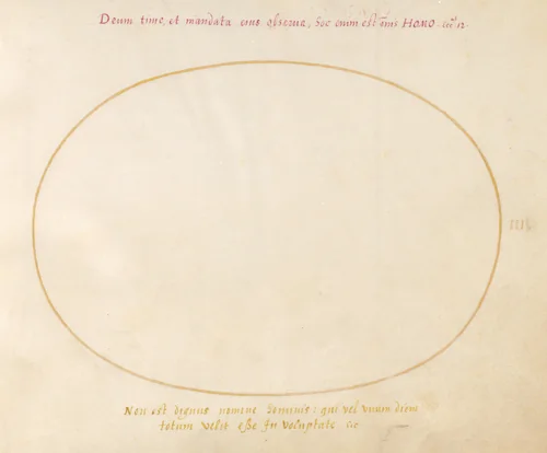 Plate 3: Empty Oval by Joris Hoefnagel, drawing, 1570-1599