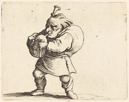 The Bagpipe Player by Jacques Callot, print, 1622