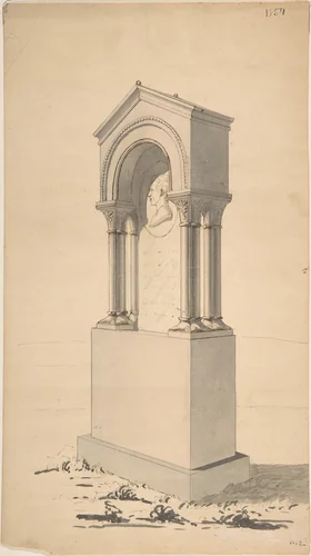 Proposed Monument to John L. Carey of Baltimore by Samuel B. Wetherald, drawing, 1852-1854
