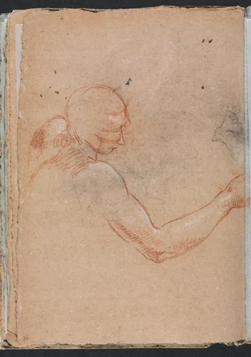 Verona Sketchbook: Nude with head and right arm (page 36) by Francesco Lorenzi, book, 1760