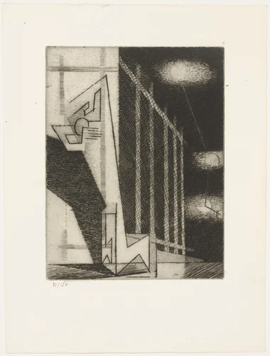Several Moons (Plusiers lunes) from Ten Etchings for Aurélia (10 Eaux-fortes pour Aurélia) by Gérard de Nerval by Louis Marcoussis, print, 1931