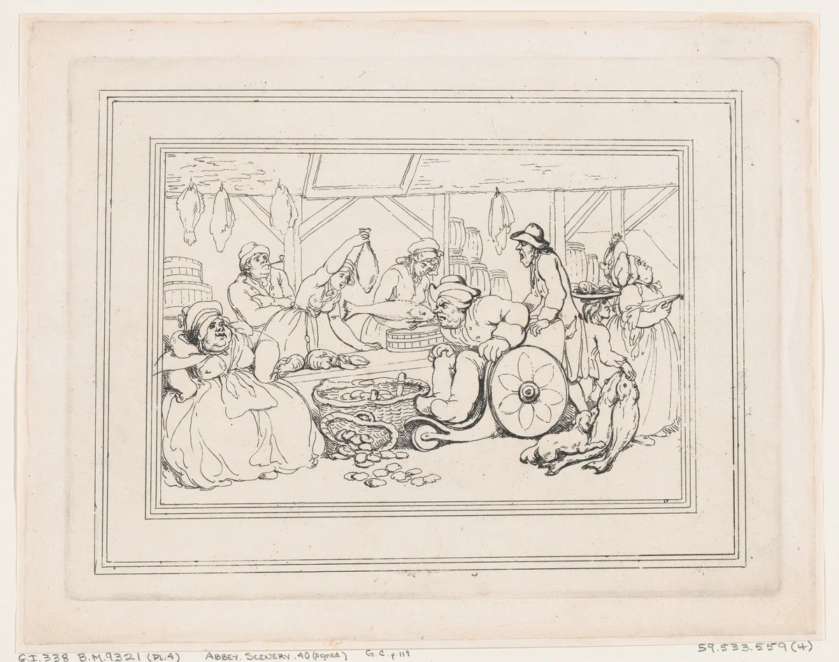 Comforts of Bath, Plate 4 by Thomas Rowlandson, print, 1798