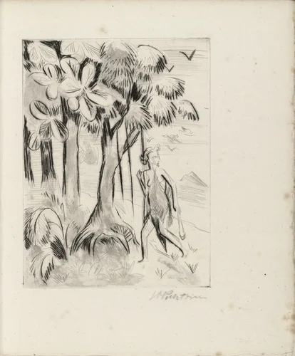 Plate (facing page 14) from Yali und sein weisses Weib (Yali and His White Wife) by Max Pechstein, illustrated book, 1923