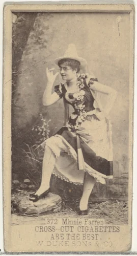 Card Number 372, Minnie Farren, from the Actors and Actresses series (N145-3) issued by Duke Sons & Co. to promote Cross Cut Cigarettes by W. Duke, Sons & Co., photograph, 1880-1889