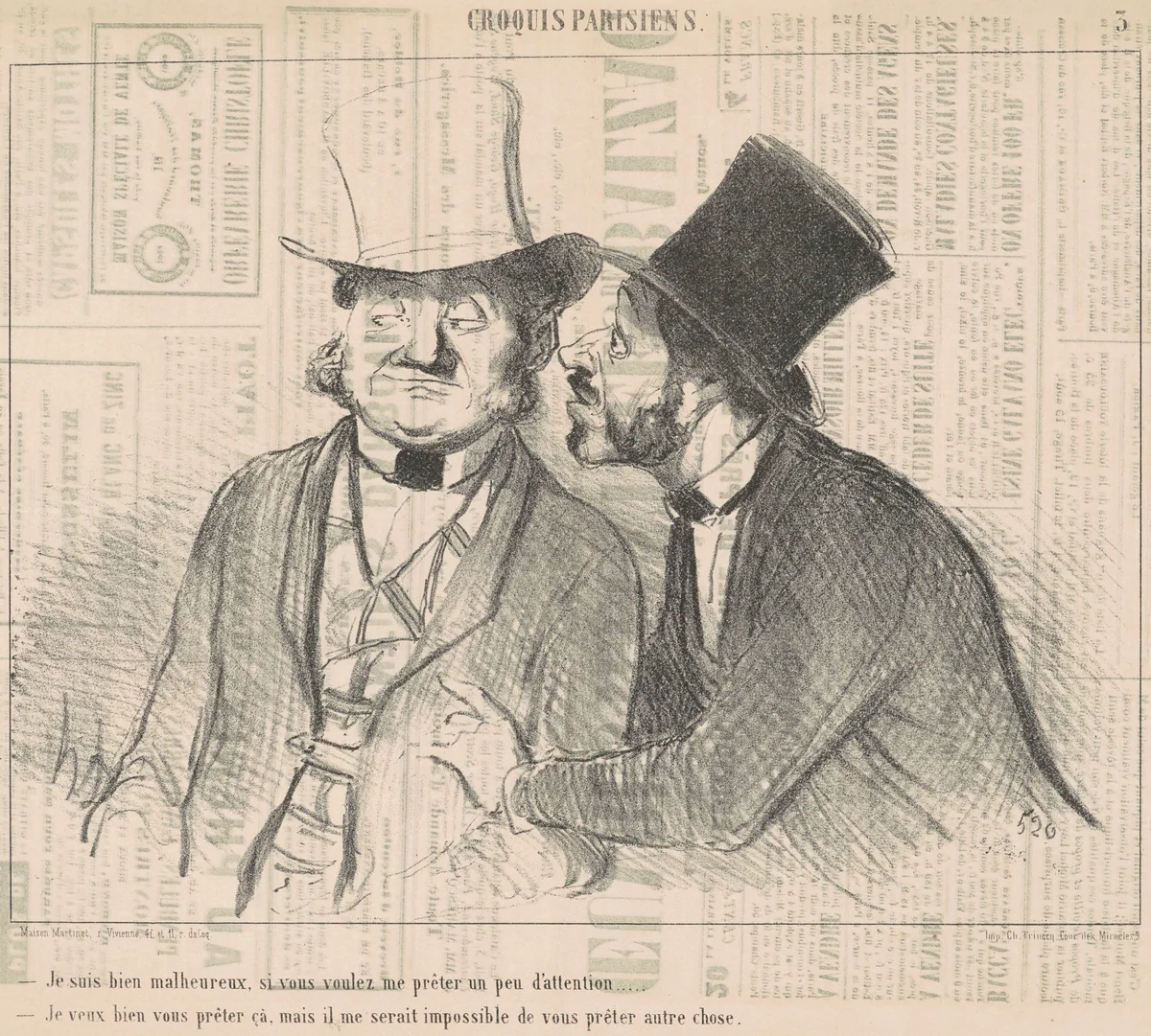 Je suis bien malheureux, si vous voulez ... by Honoré Daumier, print, 1853