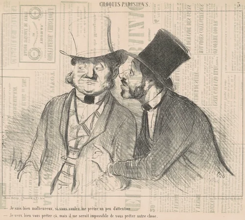 Je suis bien malheureux, si vous voulez ... by Honoré Daumier, print, 1853