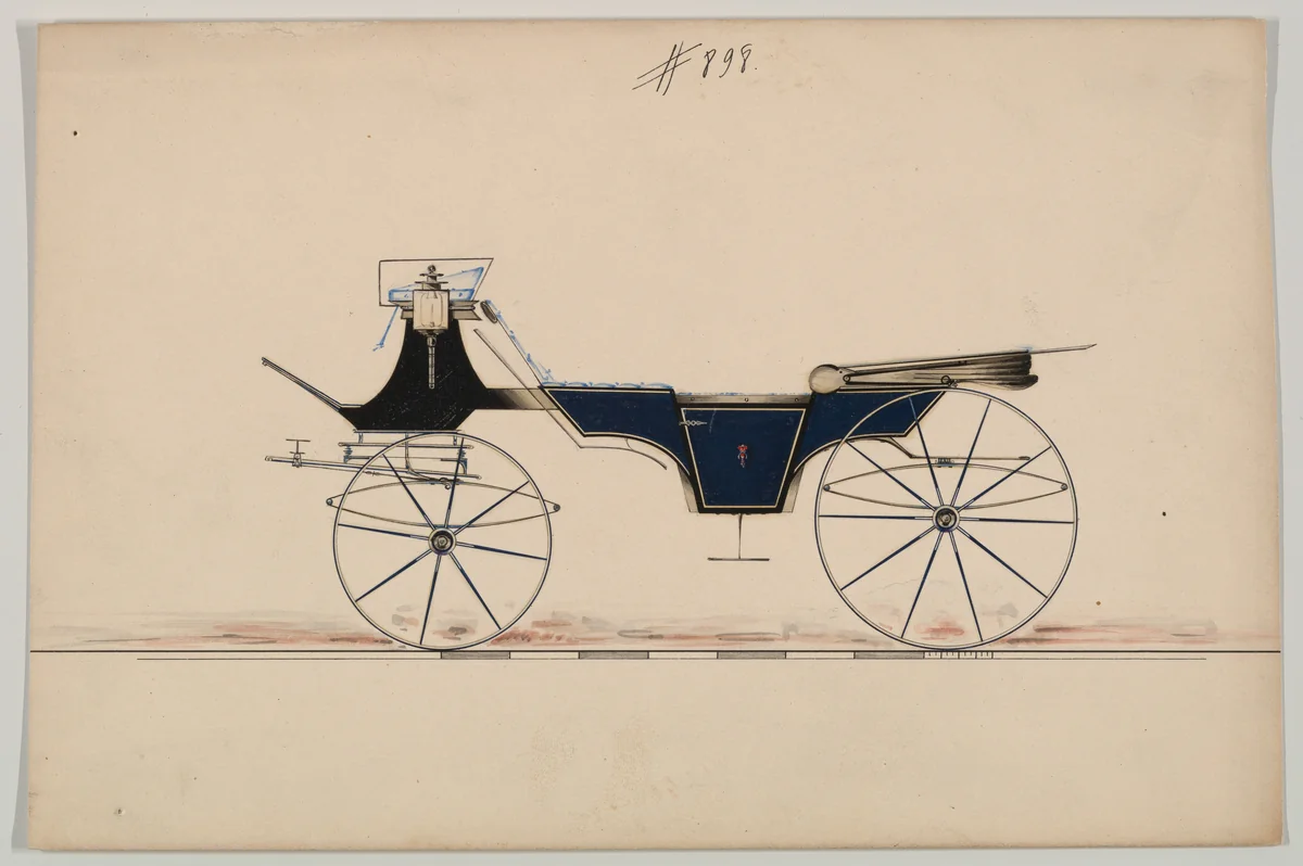 Design for Vis-à-vis, no. 898 by Brewster & Co., drawing, 1850-1870
