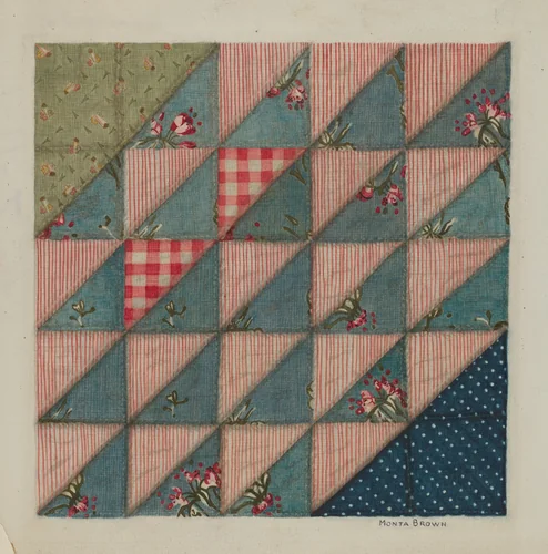 Patchwork Quilt by Mona Brown, index of american design, 1935-1942