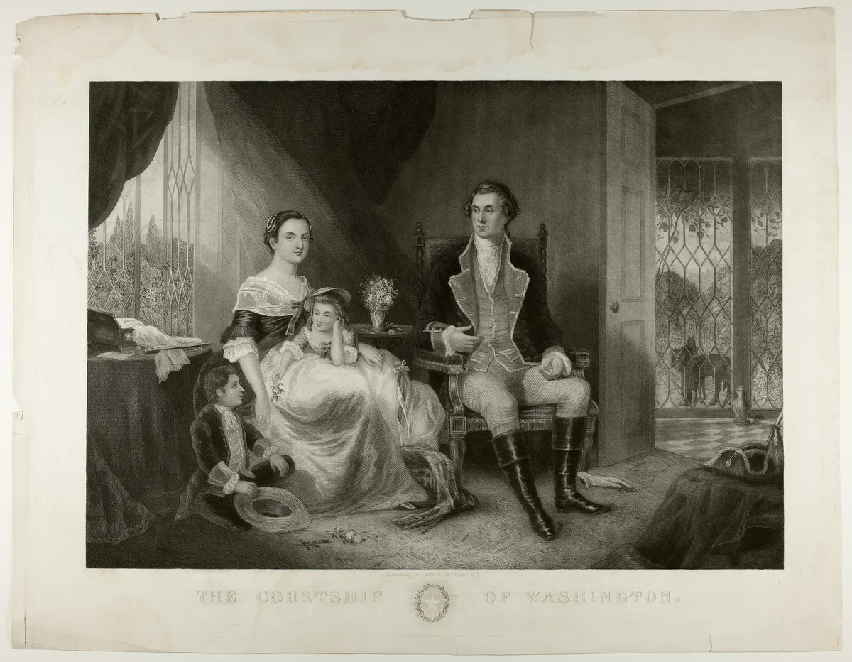 The Courtship of Washington by John C. McRae, print, 1860