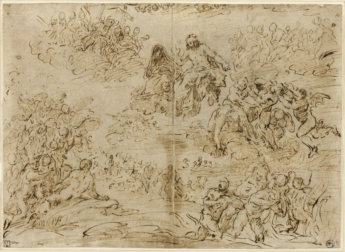 Last Judgement by Palma il Giovane, drawing, 1568-1628