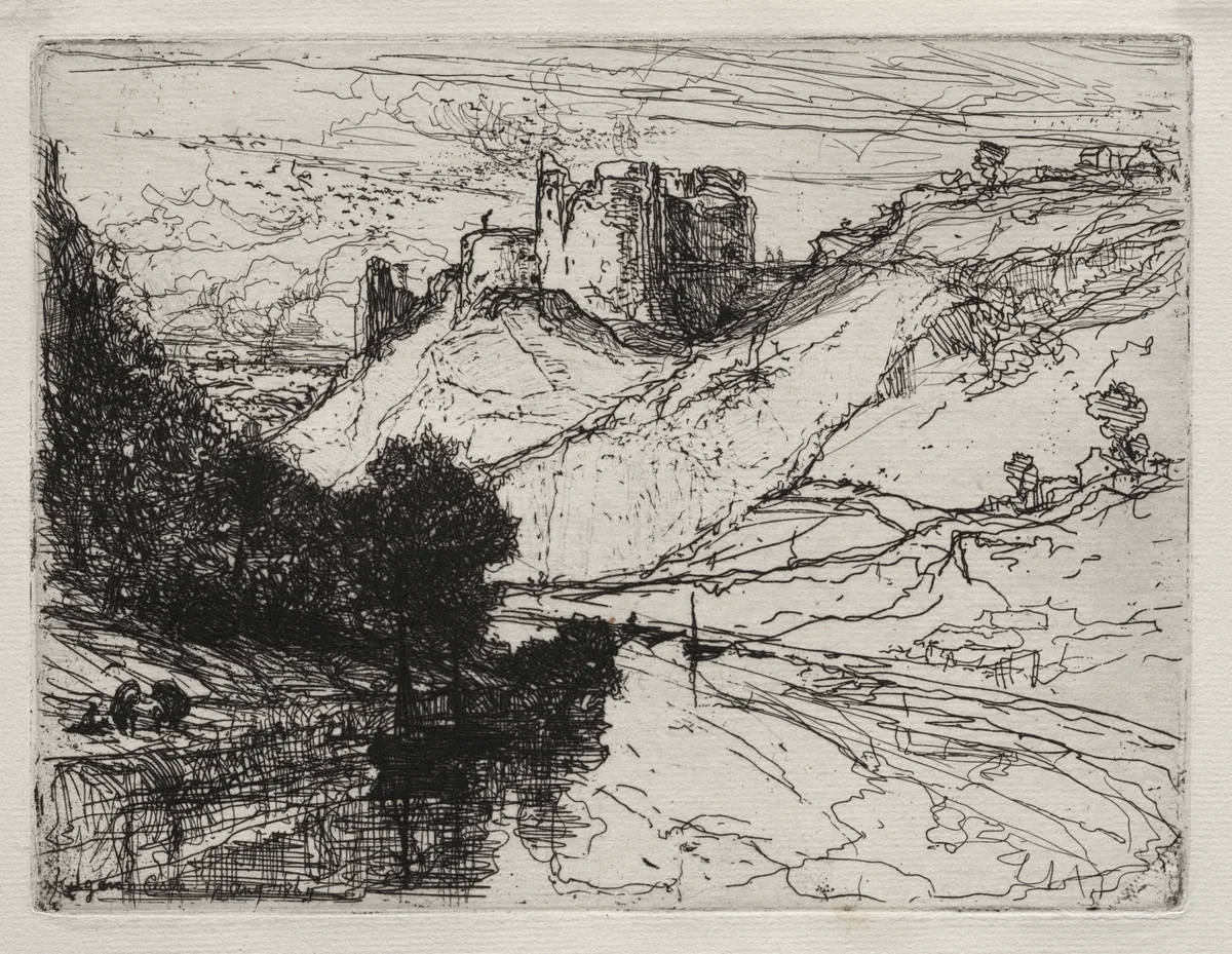 Kilgaren Castle by Francis Seymour-Haden, print, 1864