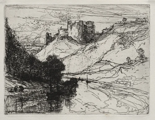 Kilgaren Castle by Francis Seymour-Haden, print, 1864