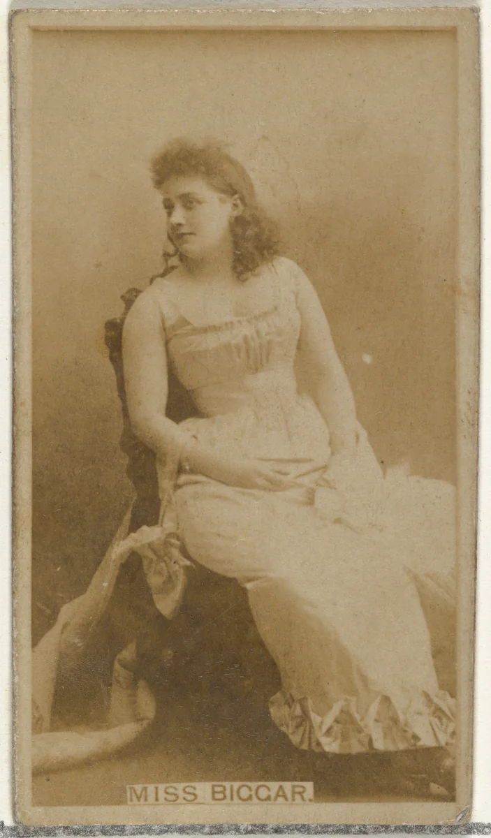 Miss Biggar, from the Actors and Actresses series (N145-8) issued by Duke Sons & Co. to promote Duke Cigarettes by W. Duke, Sons & Co., photograph, 1890-1895