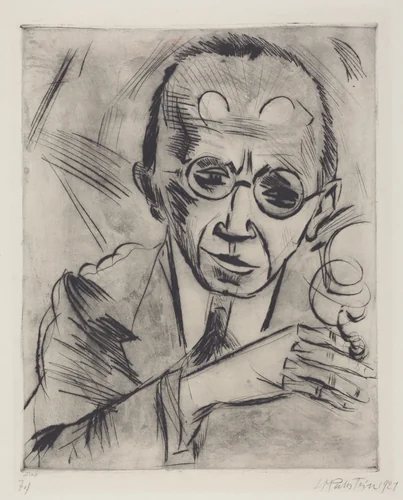 Dr. Paul Fechter by Max Pechstein, print, 1921