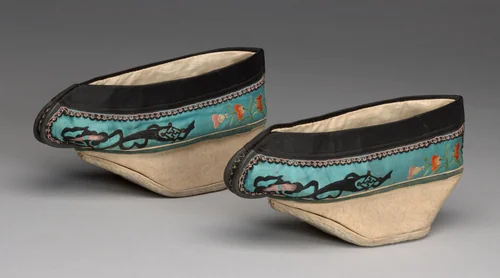 Woman's Shoes by China, textile, 1801-1900