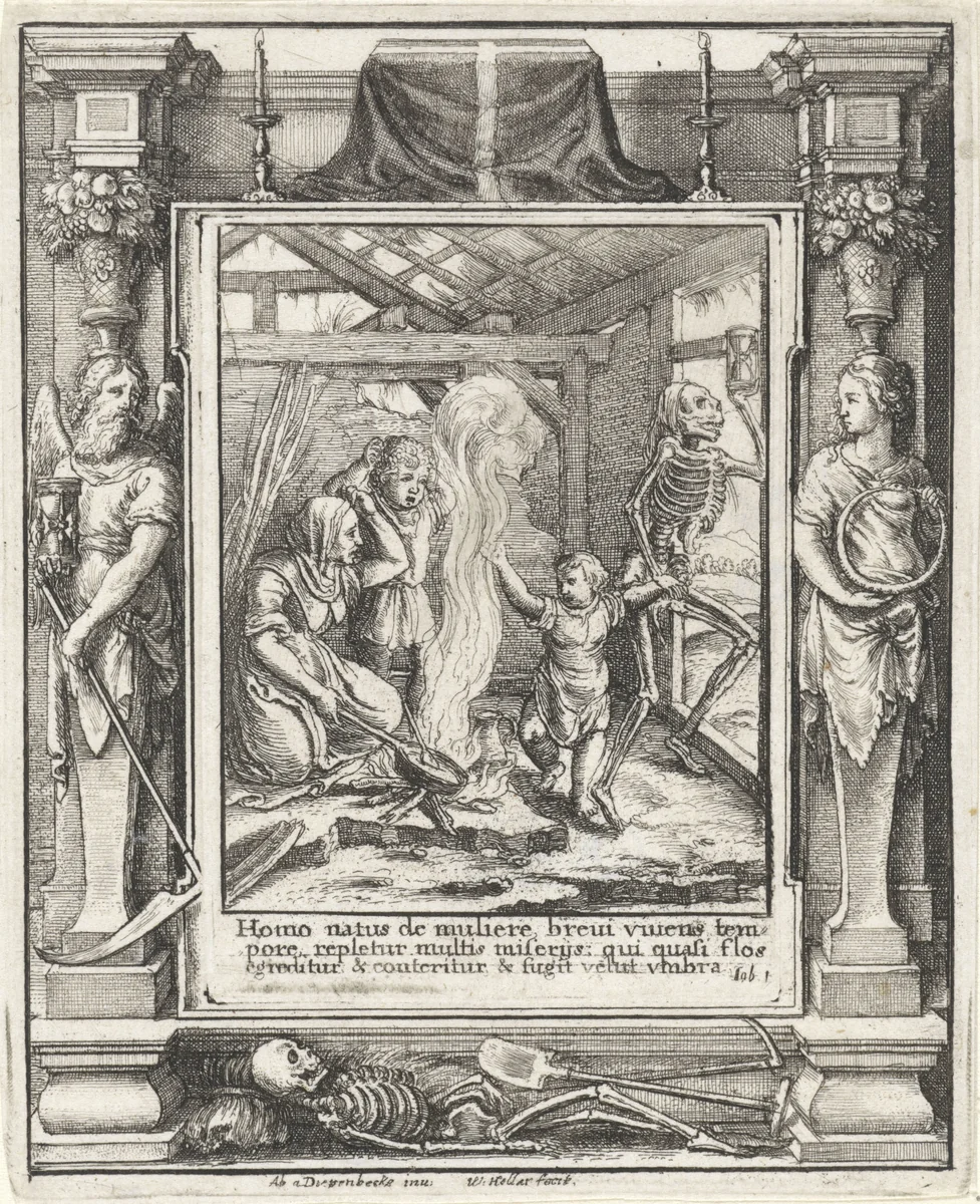 Het kind en de Dood by Wenceslaus Hollar, print, 1651