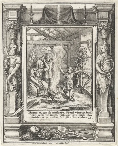 Het kind en de Dood by Wenceslaus Hollar, print, 1651