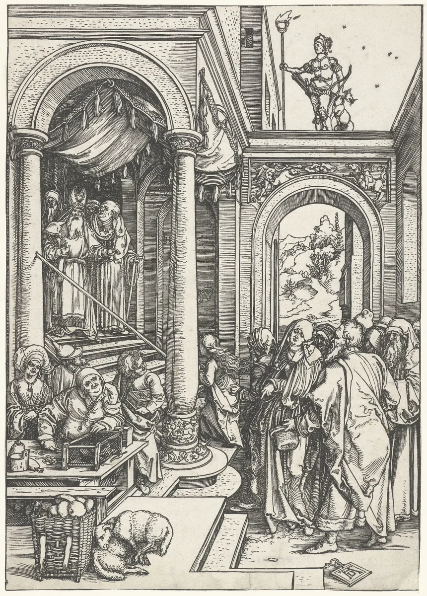 Presentatie van Maria in de tempel by Unknown, print, 1501-1505