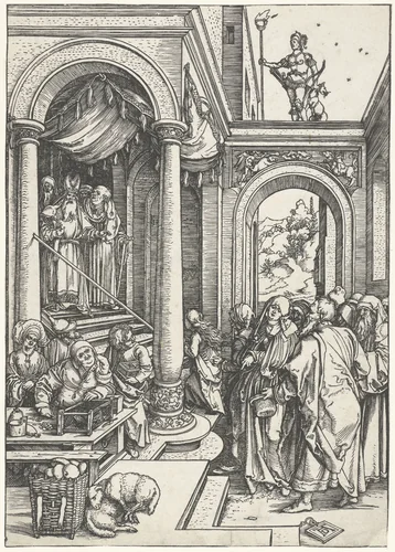 Presentatie van Maria in de tempel by Unknown, print, 1501-1505