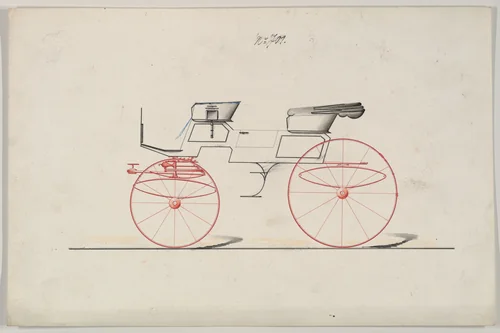 Design for Phaeton, no. 701 by Brewster & Co., drawing, 1850-1874