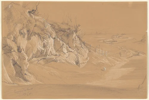 Campagna di Roma (Roman Countryside) (recto) by Julius Jacob the Elder, drawing, 1851