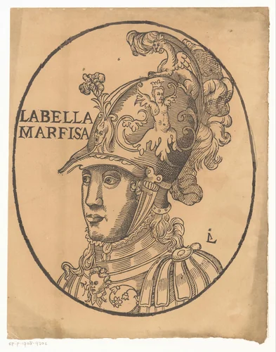 Portret van een soldaat by anonymous, print, 1500-1599