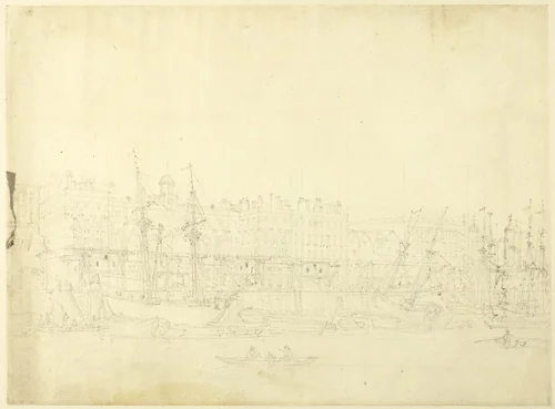 Study for Custom House, from the River Thames, from Microcosm of London by Augustus Charles Pugin
Thomas Rowlandson, drawing, 1807-1808