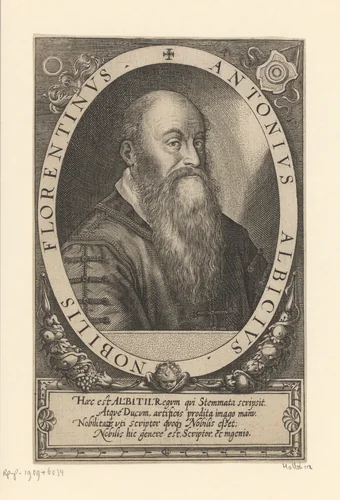 Portret van Antonio Albizzi by Lucas Kilian, print, 1589-1615