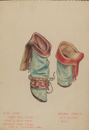 Dance Moccasins by Michael Trekur, index of american design, 1935