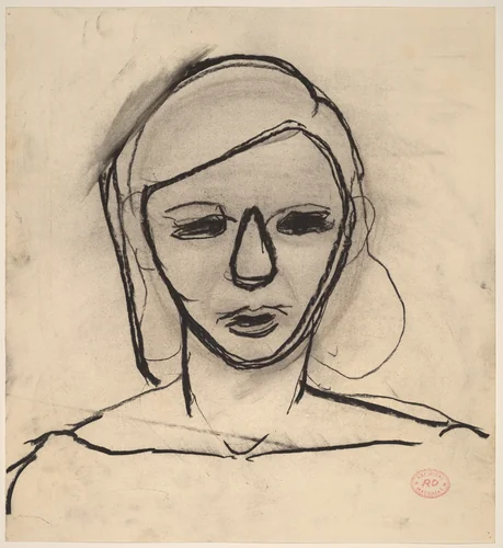 Untitled [female head] by Richard Diebenkorn, drawing, 1955-1967
