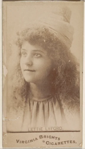 Lettie Lyford, from the Actors and Actresses series (N45, Type 1) for Virginia Brights Cigarettes by Allen & Ginter, photograph, 1885-1891