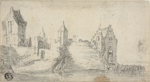 Fortified Buildings on Water's Edge by Simon de Vlieger
Jan van Goyen, drawing, 1620-1653
