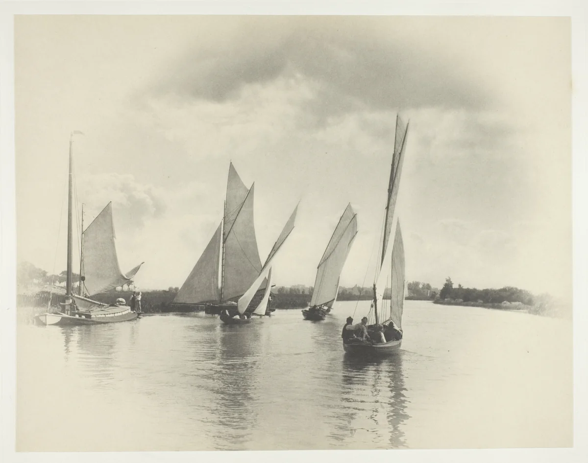 A Sailing Match at Horning by Peter Henry Emerson, photograph, 1885
